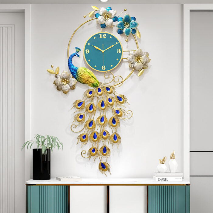 Horloge paon art de luxe