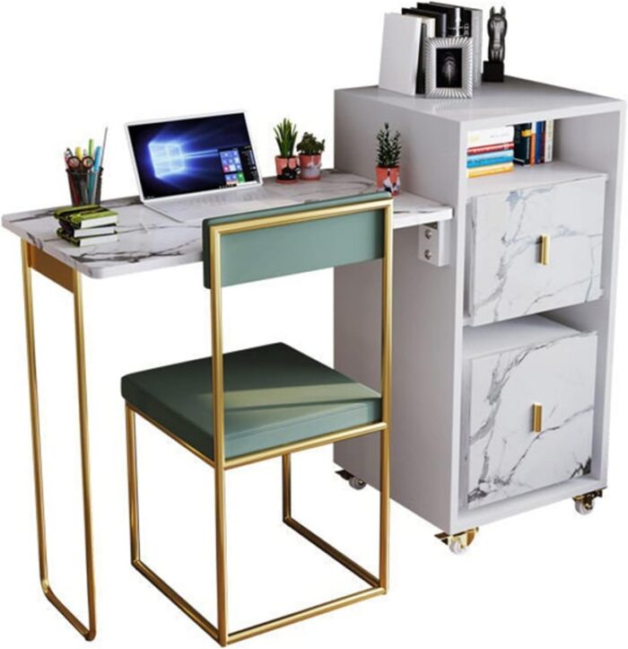 Table de bureau pliable de luxe dotée de roulettes mobiles multifonctionnelles – Image 7