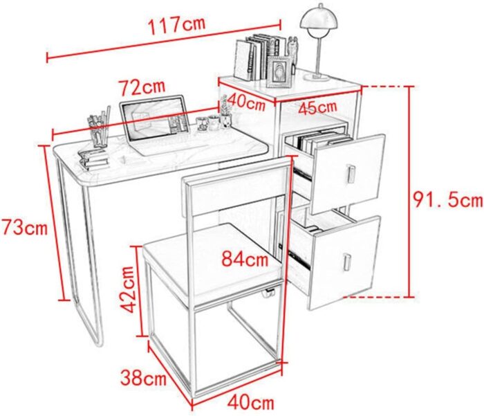 Table de bureau pliable de luxe dotée de roulettes mobiles multifonctionnelles – Image 6