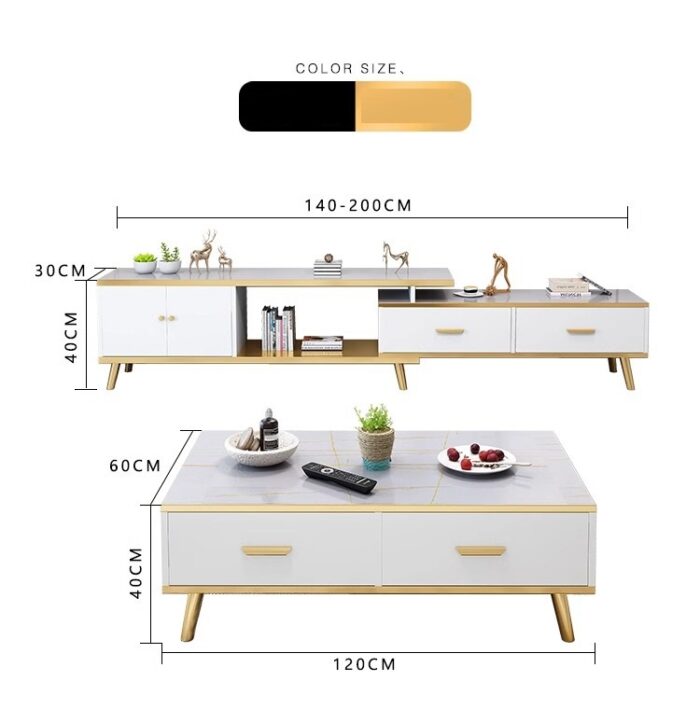 Ensemble table basse et table TV nordique – Image 4