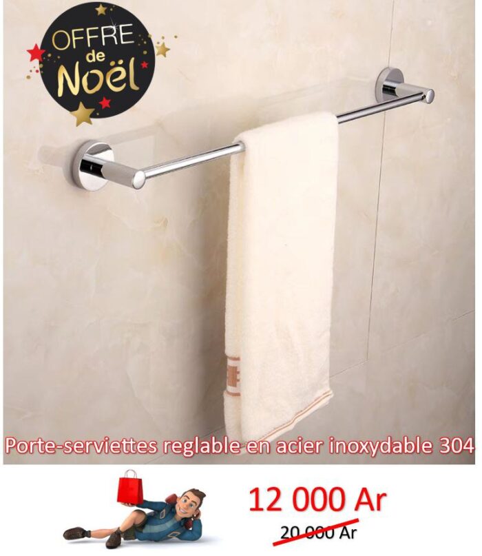 Porte-serviettes reglable en acier inoxydable 304