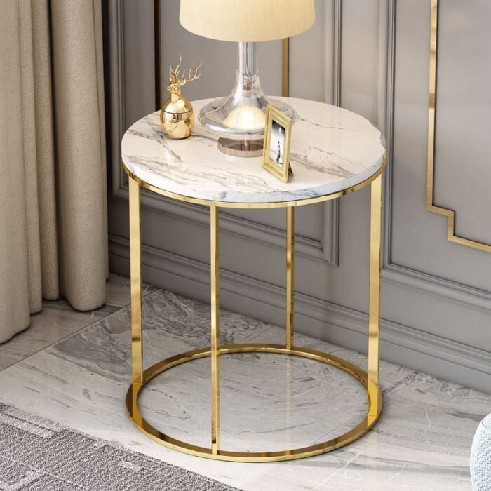 Table d'appoint ronde en marbre