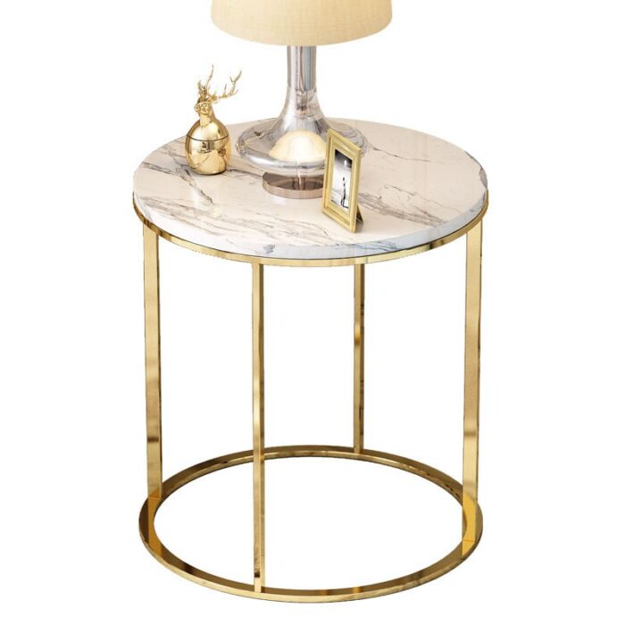 Table d'appoint ronde en marbre – Image 2