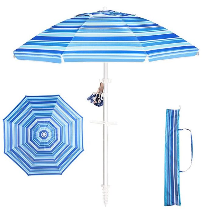 Parasols de plage en tissu polyester avec poteau en aluminium – Image 4